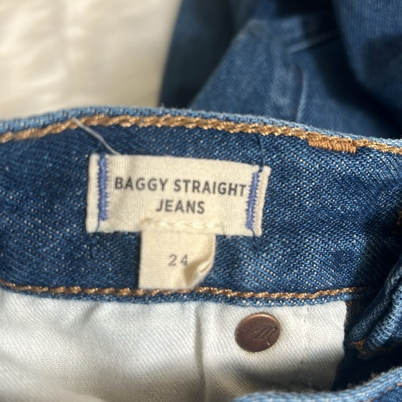 Madewell Baggy Straight Blue Jeans - Picture 9 of 12